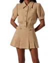 Astr Womens Bronwyn Tweed Shirt Jacket Bronwyn Tweed Skort In Brown