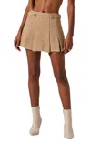 Astr The Label Bronwyn Pleated Tweed Miniskort In Brown