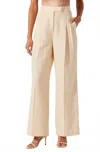 Astr Bryony Linen Blend Pleated Pants In Cream In Neutral