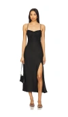 Astr Cowl Neck Midi Dress In Black