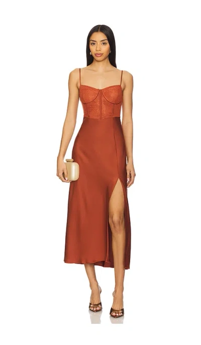 Astr Bustier Dress In Rust