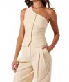Astr Bryony One Shoulder Vest In Cream In White