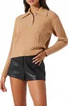 Astr The Label Jewel Button Cable Polo Sweater In Multi