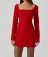 Astr The Label Calanthe Long Sleeve Minidress In Red