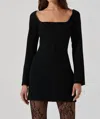 Astr Calanthe Square Neck Mini Dress In Black