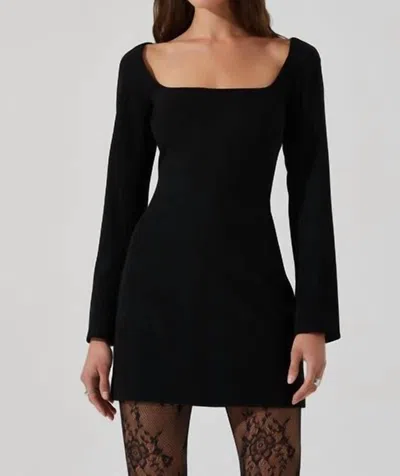 Astr Calanthe Square Neck Mini Dress In Black
