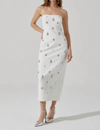 Astr The Label Camryn Embellished Strapless Maxi Dress In White