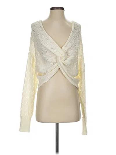 Pre-owned Astr Cardigan Sweater In White