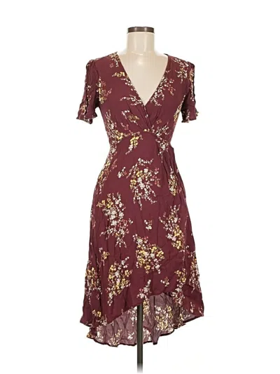 Pre-owned Astr Casual Dress In Burgundy