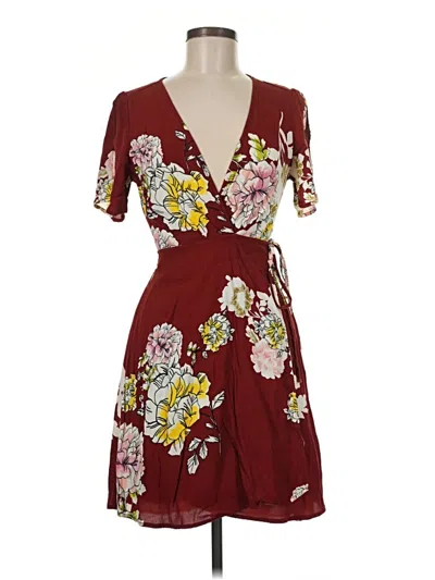 Pre-owned Astr Casual Dress In Burgundy