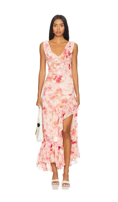 Astr Cecilia Dress In Mauve Pink Floral