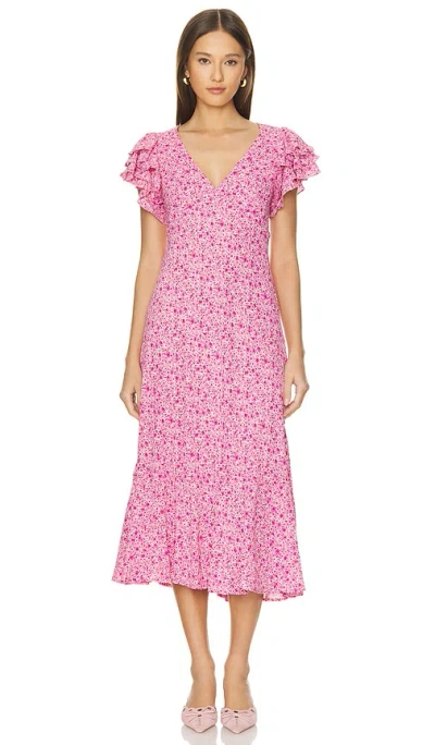 Astr Celestine Dress In Fuchsia Daisy