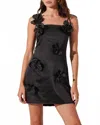 Astr Cerelia 3d Floral Mini Dress In Black In Black