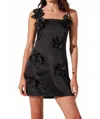 Astr Cerelia 3d Floral Mini Dress In Black In Black