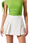 Astr The Label Chana Pleated Wrap Miniskirt In White