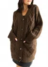 Astr Charli Button Down Sweater In Chocolate Brown In Brown
