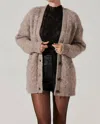 Astr The Label Carli Fuzzy Longline Cardigan In Grey