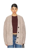 Astr The Label Carli Fuzzy Longline Cardigan In Taupe