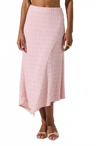 ASTR CHELSEA KNIT MIDI SKIRT IN PINK