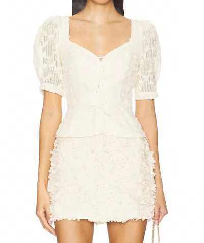 Astr Cherian Floral Lace Top In Cream In White