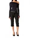 Astr Cleo Long Sleeve Top In Black In Black