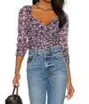 Astr Colima Top In Purple Multi In Multi