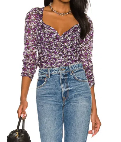 Astr Colima Top In Purple Multi