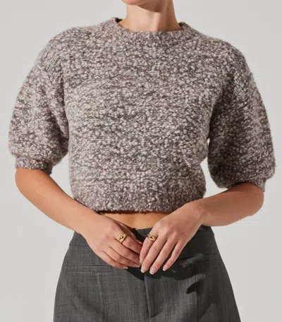 Astr Collette Boucle Sweater In Ash Pink In Multi