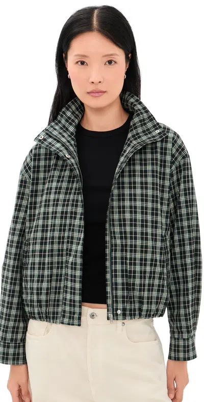 Astr Cooper Jacket Black Green Plaid