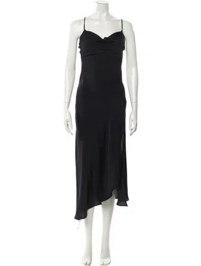 Pre-owned Astr Cowl Neck Long Dress In Black