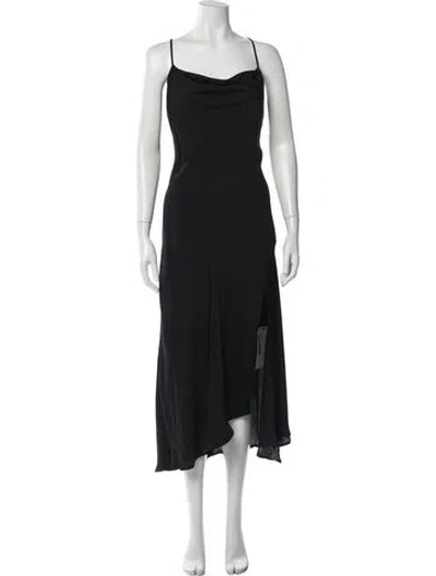 Pre-owned Astr Cowl Neck Long Dress In Black