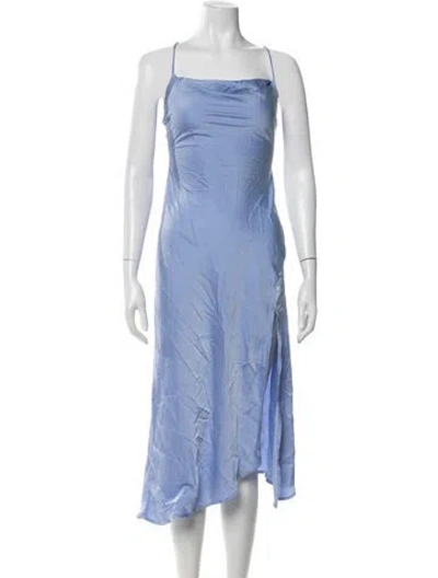 Pre-owned Astr Cowl Neck Long Dress In Blue