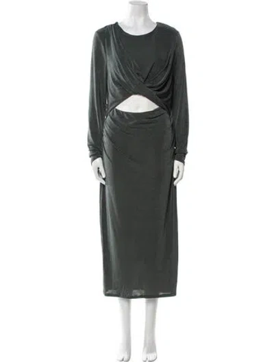 Pre-owned Astr Cowl Neck Long Dress In Green