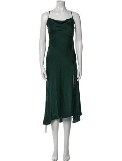 Pre-owned Astr Cowl Neck Long Dress W/ Tags In Green