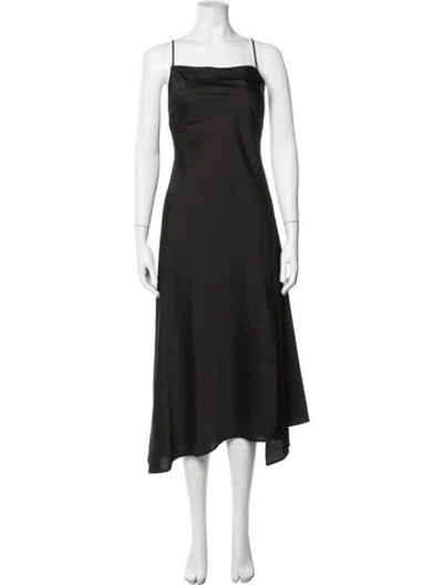 Pre-owned Astr Cowl Neck Midi Length Dress In Black