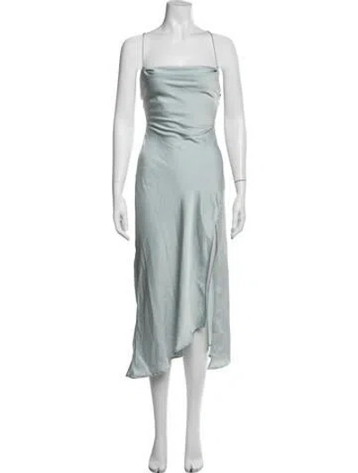 Pre-owned Astr Cowl Neck Midi Length Dress W/ Tags In Blue
