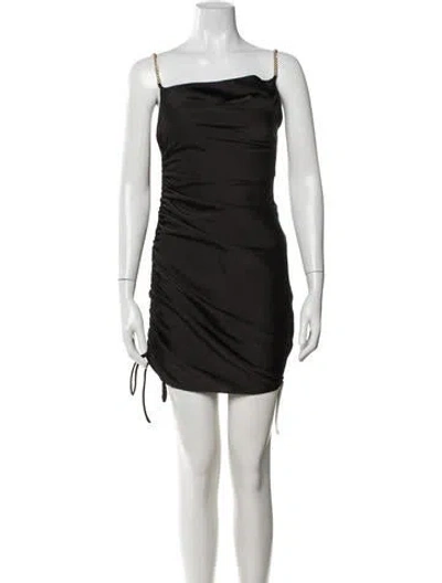 Pre-owned Astr Cowl Neck Mini Dress In Black
