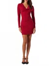 Astr Cowl Neck Mini Dress In Red In Red