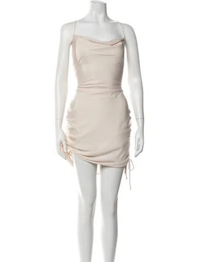 Pre-owned Astr Cowl Neck Mini Dress In Neutrals