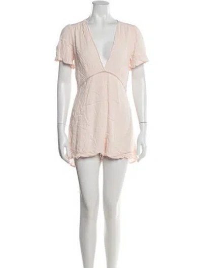 Pre-owned Astr Crew Neck Jumpsuit In White
