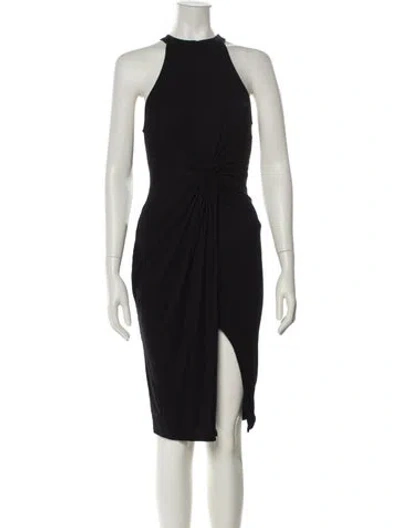 Pre-owned Astr Crew Neck Knee-length Dress In Black