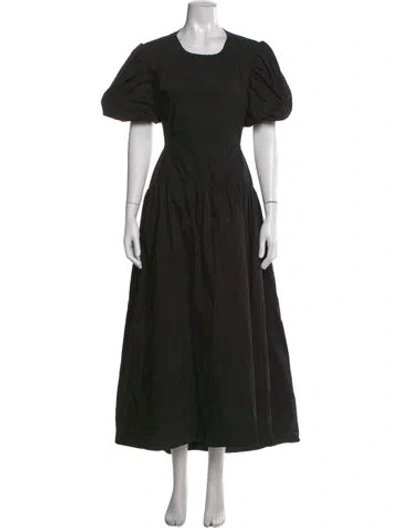 Pre-owned Astr Crew Neck Long Dress In Black