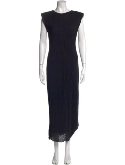 Pre-owned Astr Crew Neck Long Dress In Black
