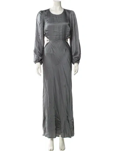 Pre-owned Astr Crew Neck Long Dress In Blue