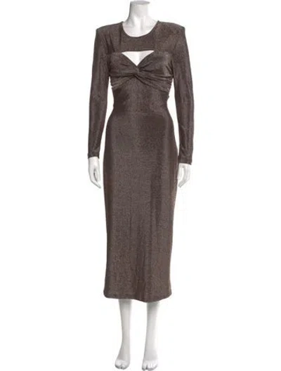 Pre-owned Astr Crew Neck Long Dress In Multi