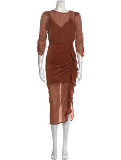Pre-owned Astr Crew Neck Long Dress In Neutral