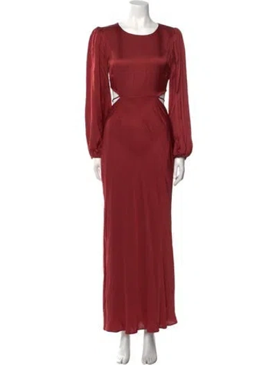 Pre-owned Astr Crew Neck Long Dress In Red