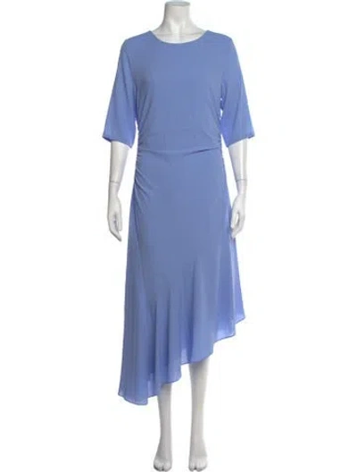 Pre-owned Astr Crew Neck Midi Length Dress In Blue