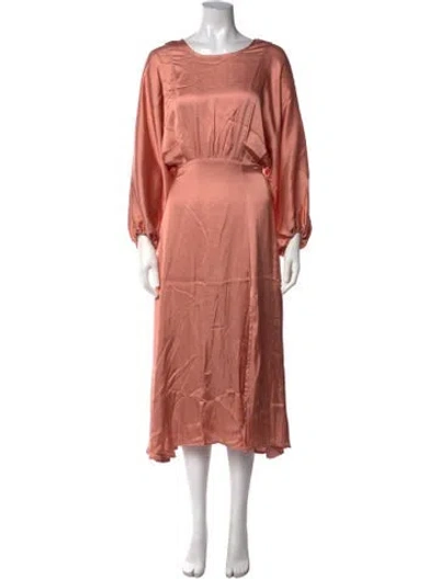 Pre-owned Astr Crew Neck Midi Length Dress In Pink