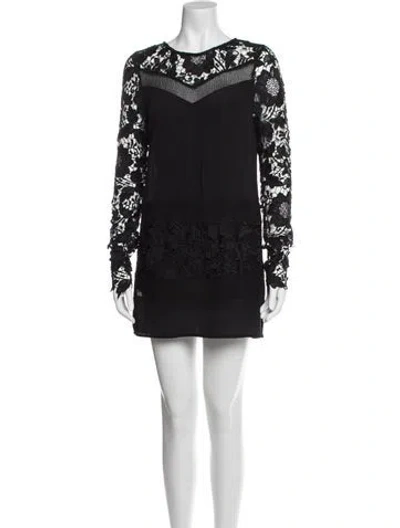 Pre-owned Astr Crew Neck Mini Dress In Black